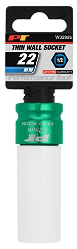 Wilmar PTW32926 Performance Tool 1/2-Inch Impact Drive 22mm Thin Wall Socket, 1/2" Impact Drive 22mm