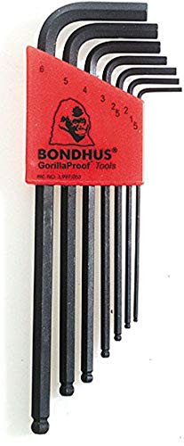 Bondhus BH10992 Set of 7 Balldriver L-wrenches, sizes 1.5-6mm