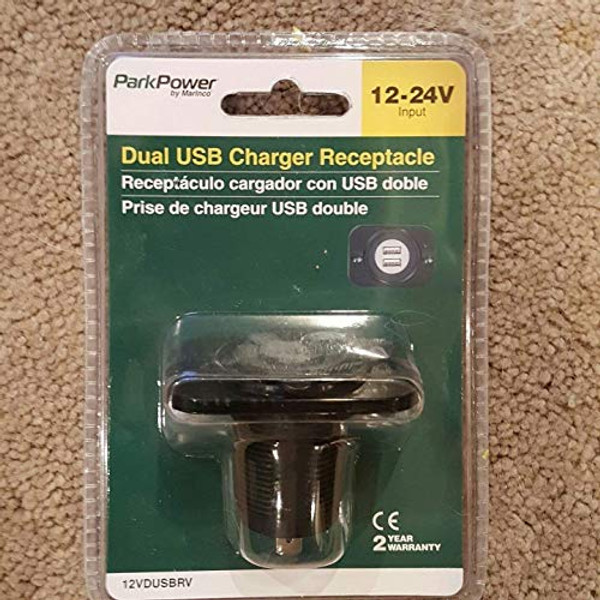Power Products 12VDUSBRV Park Power Deluxe Sea Link Dual USB Charger Receptacle 12-24V