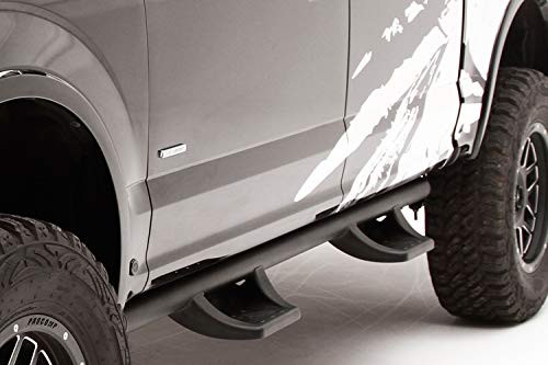 FAB FOURS J1048 3" Cab Length Black Round Side Steps