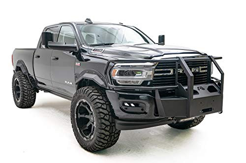 FAB FOURS DR19N44701 Winch Mount Full Grill Guard 2 Stage Matte Black Powder Coated Winch Mount