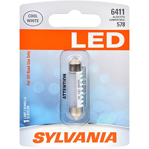 OSRAM SYLVANIA 6411SLBP SYLVANIA - 6411 41mm Festoon LED White Mini Bulb - Bright LED Bulb, Ideal for Interior Lighting - Map, Trunk, Cargo and License Plate (Contains 1 Bulb)