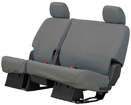 COVERCRAFT SS8413PCGY Polycotton SeatSaver Custom Seat Covers | | 2nd Row 40/60 Bench Seat | Fits 2012-2015 Toyota Tacoma Double Cab, Gray