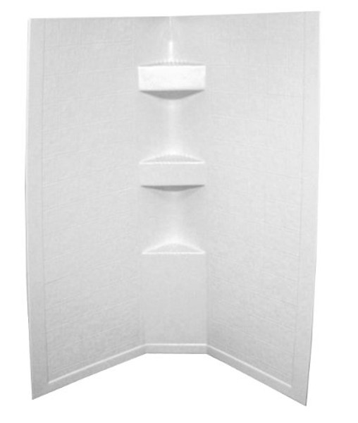 LIPPERT COMP 306205 Lippert Better Bath 34" x 34" x 68" Neo Angle RV Shower Surround White Slate