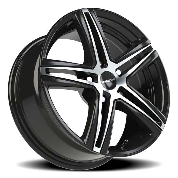 Vision Wheel 5x114.3 GBMF Gloss Black Machined Finish Automotive Wheel