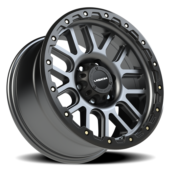 Vision Wheel 6-135 Anthracite/Black Spoke Stainless Steel Bolt Wheel