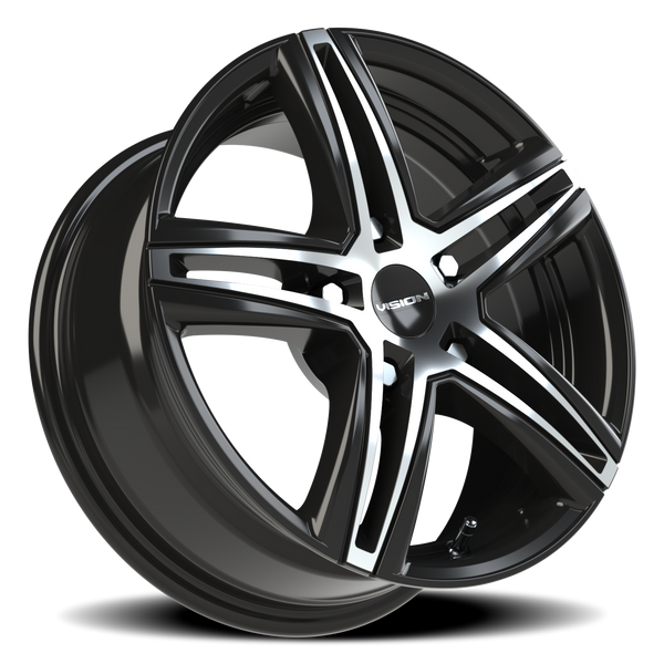 Vision Wheel 5-100 GBMF Gloss Black Machined Finish Automotive Wheel