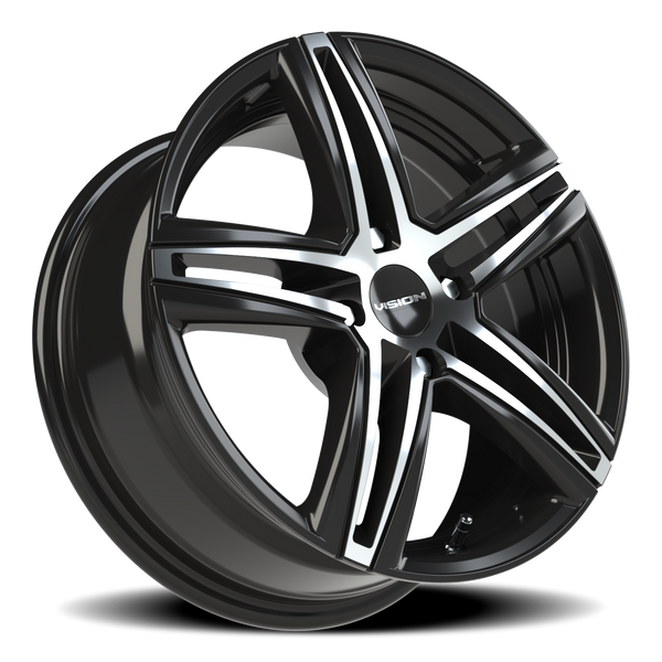 4x100mm Gloss Black Machined Vision Nitrous Wheel