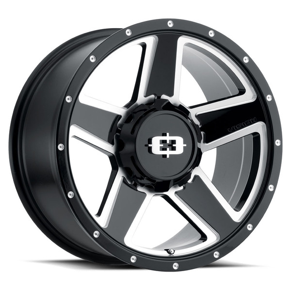 Vision Wheel 6-5.5 Gloss Black Machined VIS EMPIRE Automotive Wheel
