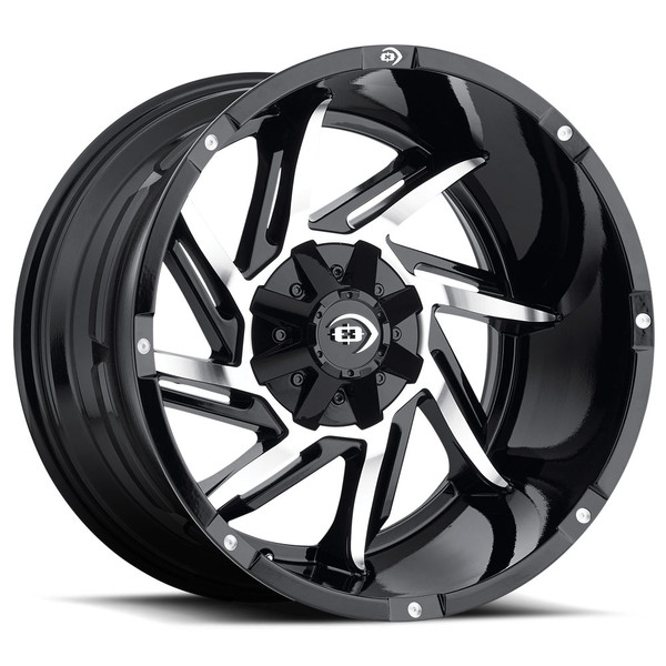 Vision Wheel 8x6.5 Gloss Black Machined Prowler Rim