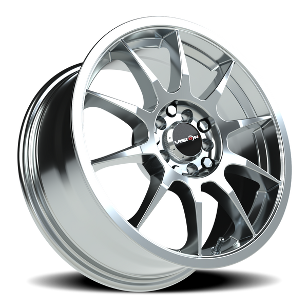 Vision Wheel 5-110/115 Automotive Rim – Satin Black or Chrome Finish
