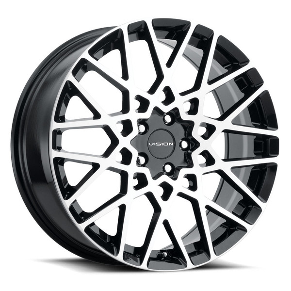 Vision Wheel 5x4.25 Gloss Black Machined Recoil Wheel