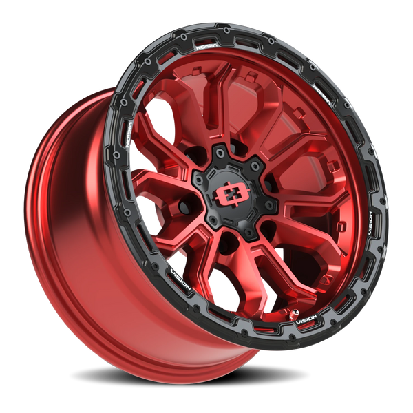 Vision Korupt 6x5.5 Gloss Red/Gloss Black Lip Wheel