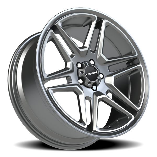 Vision Wheel 5-115 Satin Black Wedge Wheel - Automotive Rim