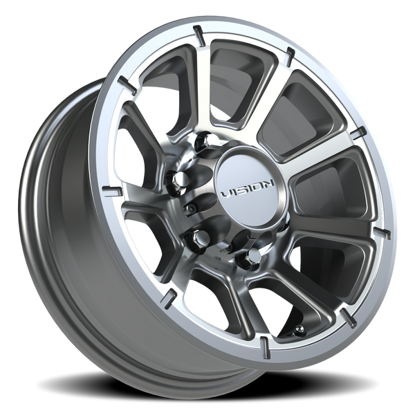 Vision Wheel 6-5.5 TURBINE Gloss Black Machined Finish Automotive Wheel