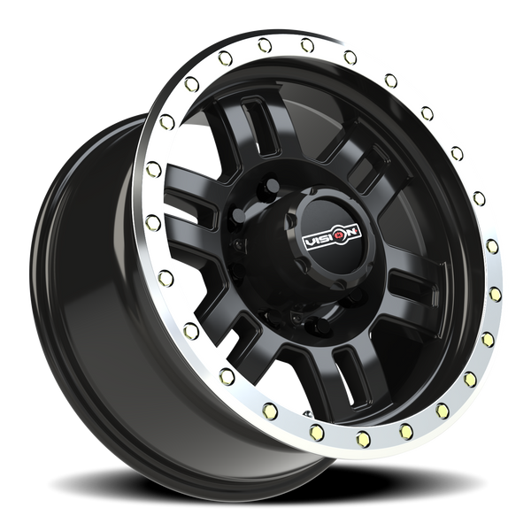 Vision Wheel 8x6.5" Gloss Black Machined MANX Automotive Wheel