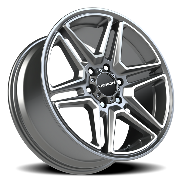 Vision Wheel 6-135 GMMF Satin Gunmetal & Machined Finish Wedge Rim