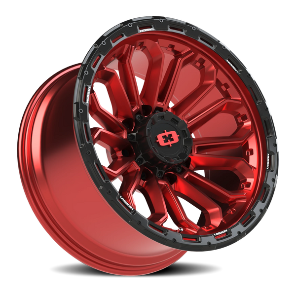 Vision Korupt 8x6.5 Wheel – Gloss Red/Gloss Black Lip Design