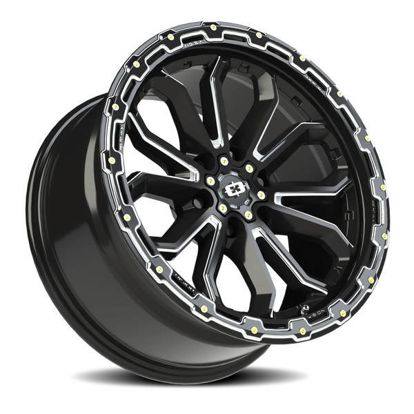 Vision Korupt 6-Lug 135mm Gloss Black Milled Spoke Wheel