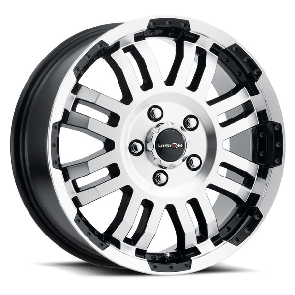Vision 5x130mm Gloss Black Machined Sprint Wheel - 15 LB