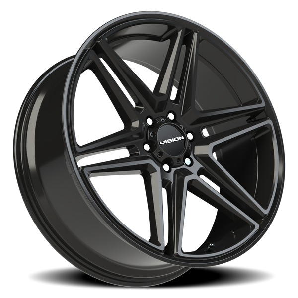 Vision Wedge 6x139.7mm Gloss Black Automotive Wheel
