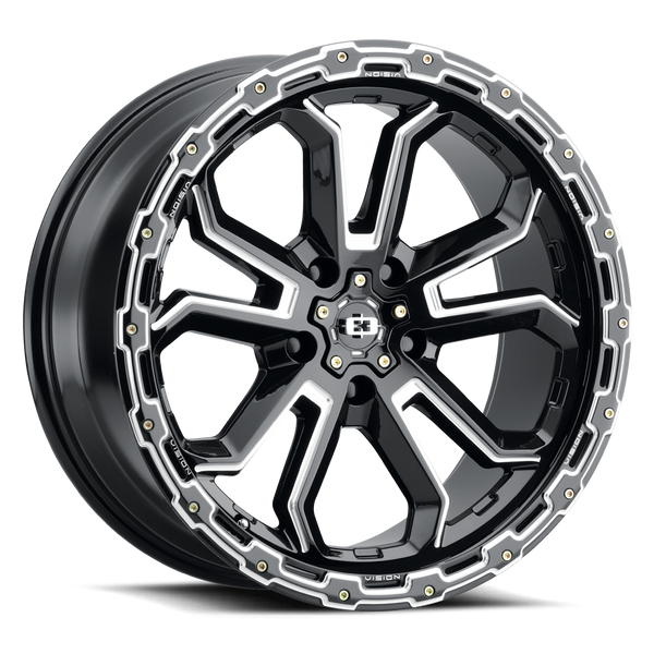 Vision Wheel 5x110mm Gloss Black Machined KORUPT Automotive Wheel