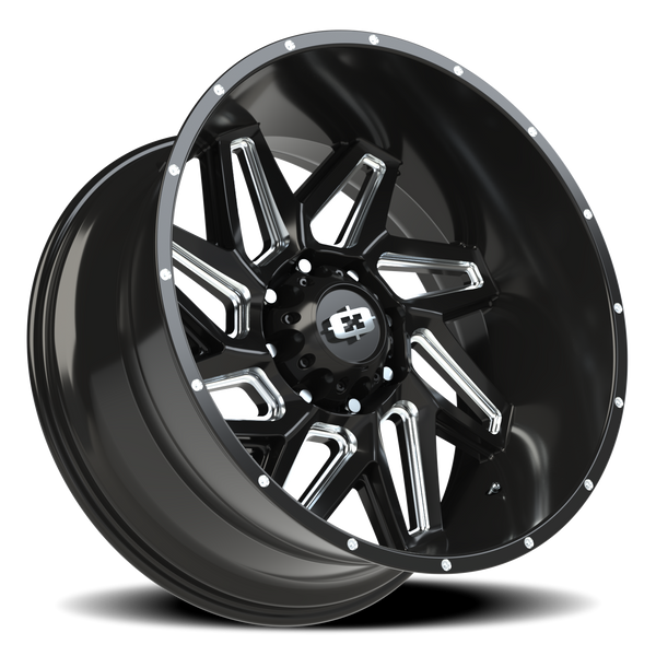 Vision Spyder 8x165.1mm Gloss Black Machined Wheel