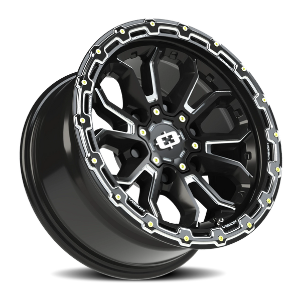 Vision Korupt 6x5.5 Gloss Black Machined Automotive Wheel