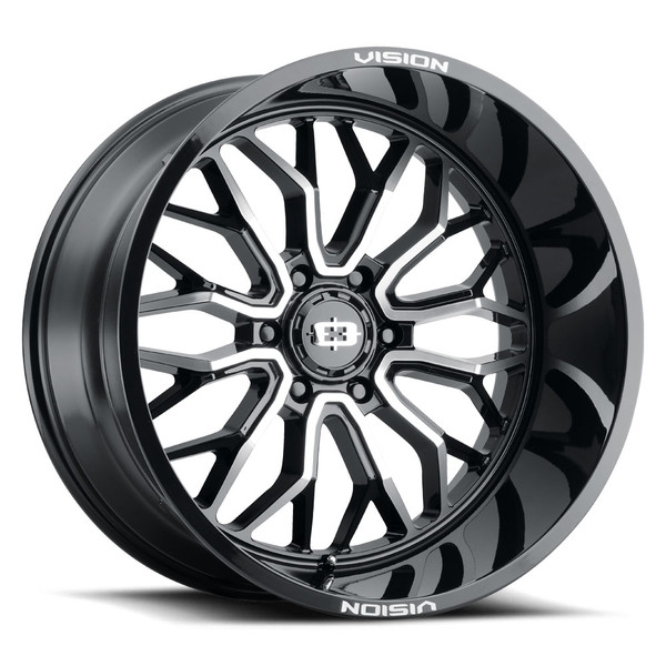 Vision Wheel 6-Lug 5.5 inch Gloss Black Machined RIOT Wheel