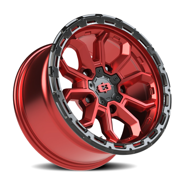 Vision Korupt 5x4.5 Wheel – Gloss Red/Gloss Black Lip Design