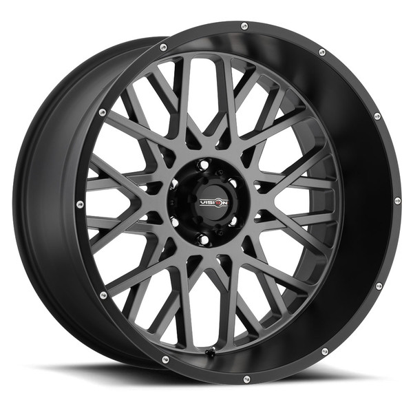 Vision Wheel 5-139.7 Satin Black Rocker Wheel with Snap-In Center Cap