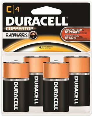 Duracell 681223 CopperTop General Use Alkaline Batteries, C Size, 1.5 Volt, 4/Pack DURMN1400R4Z