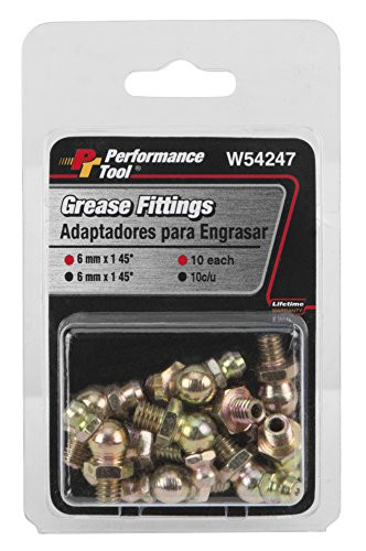 WILMAR WLMW54247 Performance Tool 6mm x 1mm 45° Grease Fitting, (Pack of 10)