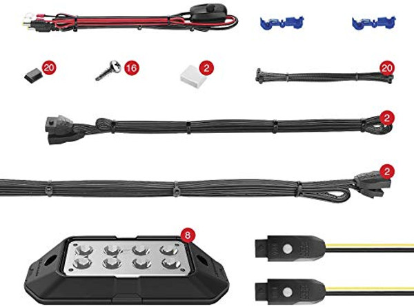 XK GLOW ROCKADV 8PC RGB ROCK LIGHT