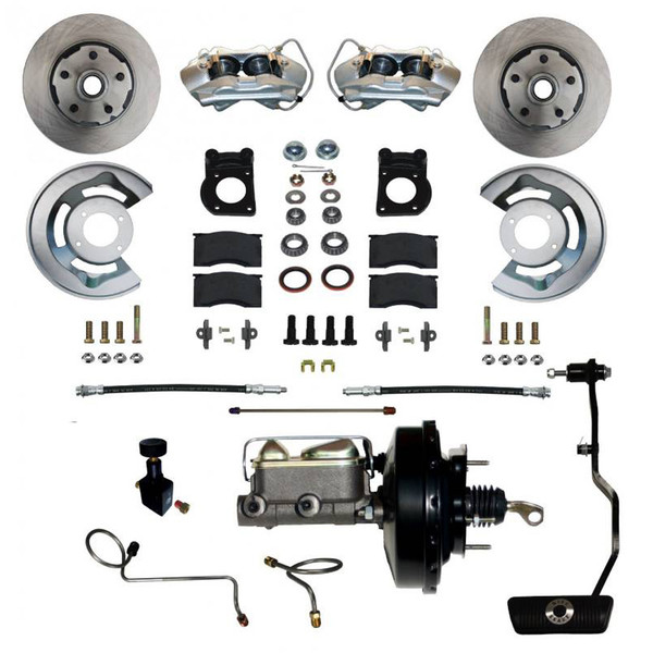 Leed Brakes LEEFC0002-3405A POWER FRONT KIT WITH PLAIN ROTORS AND ZINC PLATED CALIPERS