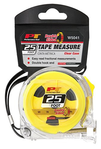 PERFORM TOOL W5041 25 CLEAR TAPE MEASURE