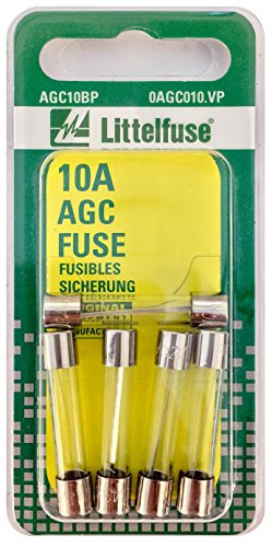 LITTELFUSE AGC10BP AGC GLS FUSE 5CDS/PK  10A