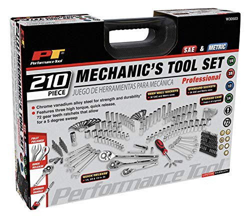 PERFORM TOOL W30503 210PC MECHANICS TOOL SET