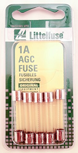 LITTELFUSE AGC1BP AGC GLS FUSE 5CDS/PK, 1A
