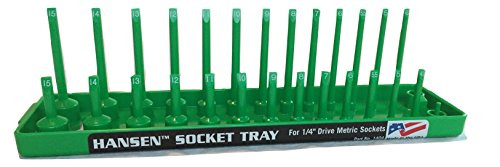HANSEN GLOBAL  INC. HR1404 1/4 Dr. Green Metric Deep &Regular Socket Holders