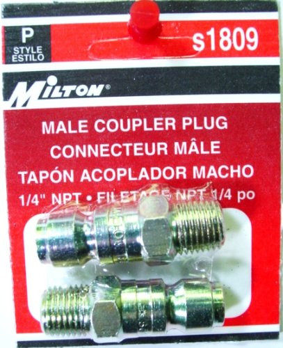 MILTON MI1809S 3/8x1/4 Male NPT P Style AirNipple 2/Pk