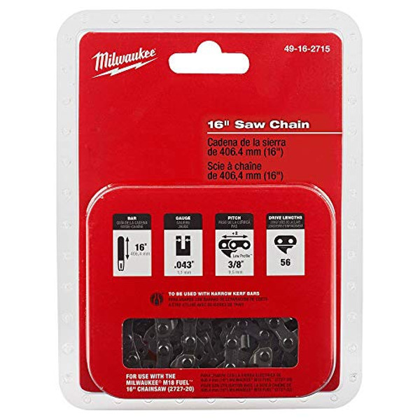 MILWAUKEE ELECTRIC TOOL MWK49-16-2715 16 Saw Chain Replacement for2727-20 Chainsaw MILWAUKEE ELECTRIC TOOL MWK49-16-2715 16 Saw Chain Replacement for2727-20 Chainsaw