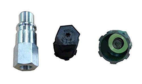 FJC INC. FJ2801 1/8 NPT Female X M10X1.25R-1234YF High Side AluminumStraight Adapters