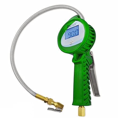 ASTRO PNEUMATIC TOOL CO. AO3018GR Digital Tire Inflator w/Stainless Steel Hose &Push-Lock Coupler Chuck-Green