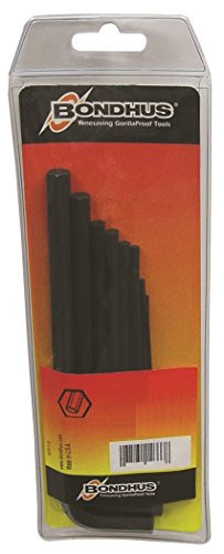 Bondhus BND12351 Hex Tip Key L Wrench Set with ProGuard Finish and Long Arm in Pouch of Sizes 5/64 - 3/4", 15 Piece