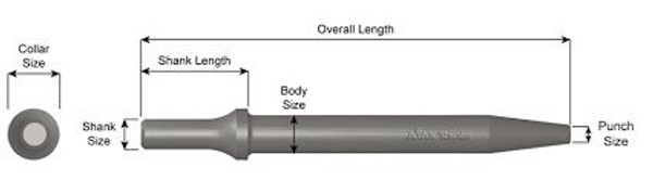 Ajax Tool Works AJXA961 Ajax Tools JP Shank .498 Tapered Punch