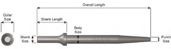 Ajax Tool Works AJXA1124 Pneumatic Bit, Valve Guide Driver, 3/8" Pilot, .401 Shank Turn Type. Length 7-1/2"