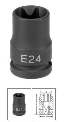 Sunex 2690SE9 | 1/2-Inch Drive E24 External Star Impact Socket
