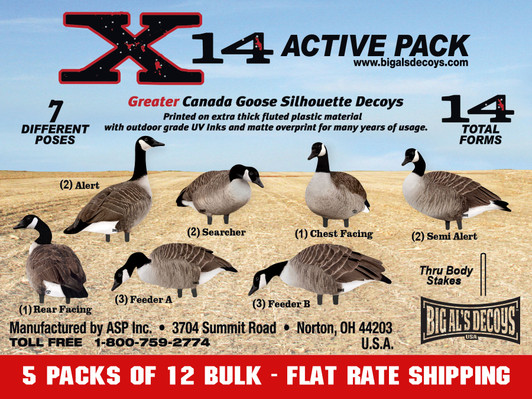 X14 Greater 5 Pack Bulk Canada Goose Silhouettes (70 decoys) **SALE** X14 Greater 5 Pack Bulk Canada Goose Silhouettes (70 decoys) **SALE**
