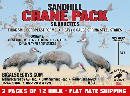 Sandhill 3 Pack Bulk Crane Pack Silhouettes (36 Decoys) Sandhill 3 Pack Bulk Crane Pack Silhouettes (36 Decoys)